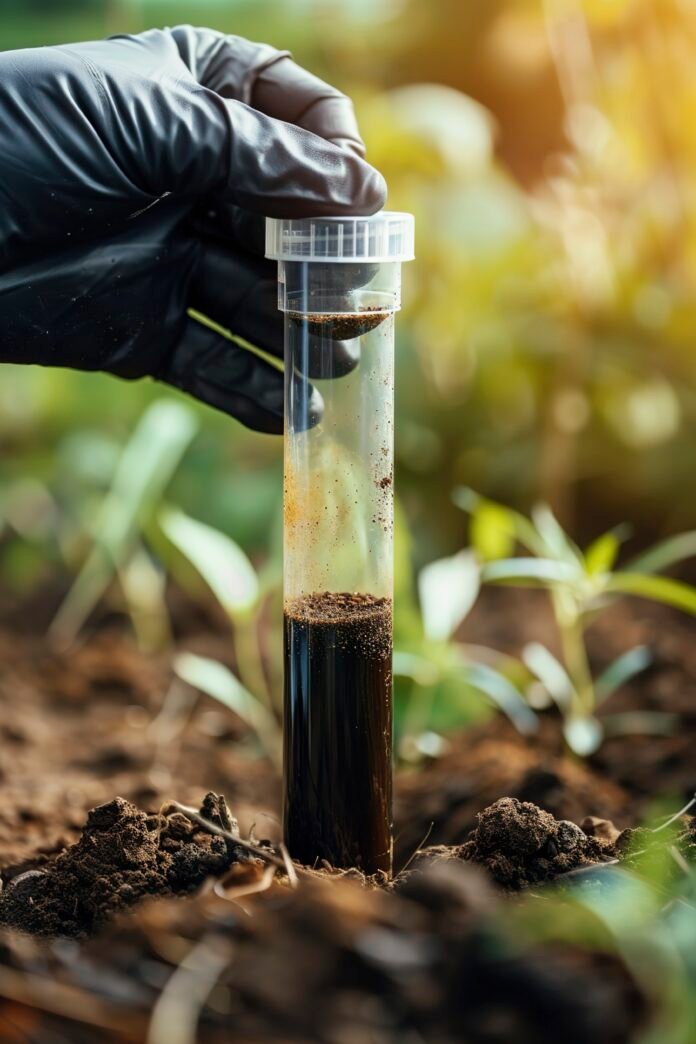 A soil sample in vial.